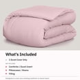 thumbnail image 3 of California Design Den King Size Duvet Cover - 400 Thread Count, 100% Cotton Sateen, Comforter Cover - Pink, 3 of 9