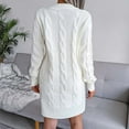 thumbnail image 5 of Fesfesfes Long Sleeve Dresses for Women Round Neck Bodycon Midi Dress Solid Color Knitting Pullover Dress, 5 of 8