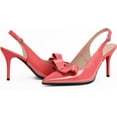 thumbnail image 5 of Women's Sexy Slingbacks Bow Stiletto Heels Closed Pointed Toe Pumps Bead Buckle Strap High Heels Dress Shoes, 5 of 12