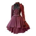 thumbnail image 1 of Kcodviy Robe pour Femme Style Rétro Vêtements Gothiques Chandail à Capuchon Couleur Unie Manche Trompette Vêtements Gothiques pour Hommes Longue Robe de Princesse, 1 of 4