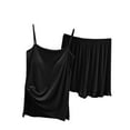 thumbnail image 1 of Timegard 2 Piece Sets for Women Pajamas Spaghetti Strap Side Split Camis Ruffle Shorts Summer Outfits, 1 of 4