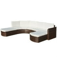 thumbnail image 2 of vidaXL 4 Piece Patio lounge set with Cushions Poly Rattan Brown, 2 of 3