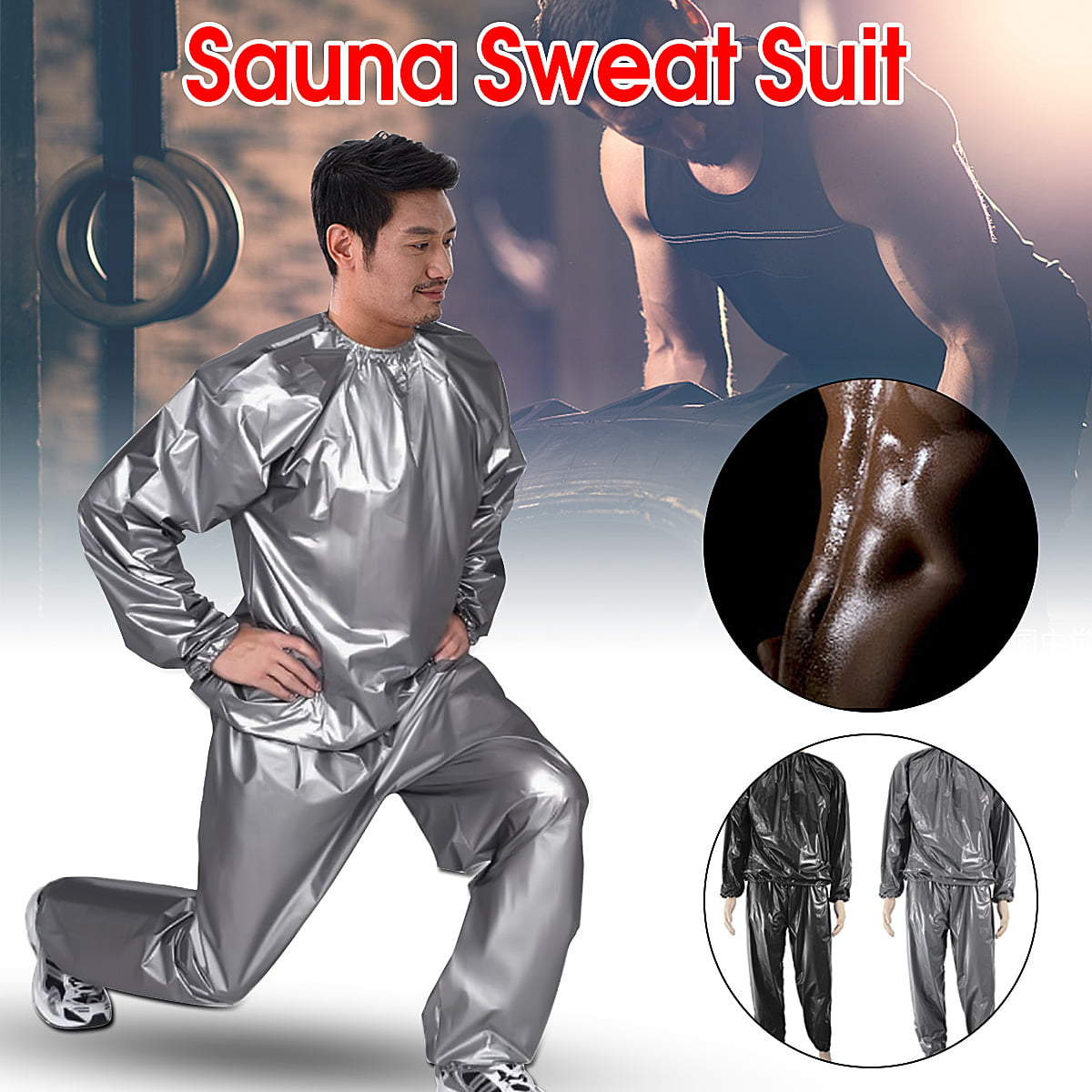 Heavy Duty Sweat Suits Sauna  Gym Fitness Weight Loss Running 