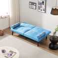 thumbnail image 5 of 65.7" Convertible Sofa Bed, Linen 2 Seater Couches with Solid Wood Legs, Modern Loveseat Sofa Bed for Living Room, Bedroom, Apartment, 5 of 8