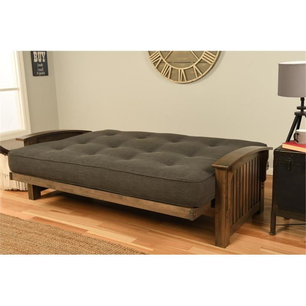 Kodiak Furniture Washington Queen-size Wood Futon with Linen Aqua Blue Mattress