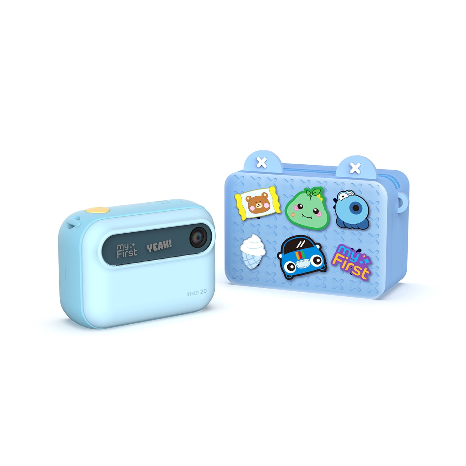 myFirst Dual Screen Kids Instant Print Camera Insta 20 Bundle Set, Blue - Includes 400+ Prints & Crossbody Bag