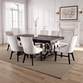 thumbnail image 7 of Luke Dining Table, 79 Inch Rectangular Top, Trestle Base, Black Wood, 7 of 7