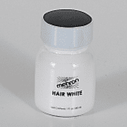 Hair White with Brush - 1oz Mehron Color for Beard Moustache or Eyebrows