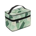 thumbnail image 4 of Handbag Travel Bag Cosmetic Bag 9×6.3×6.7in Multi-Function Bag Large Capacity For Camping Travel Family Travel Palegreen Geometric Lines_2, 4 of 6