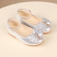 thumbnail image 5 of UTTOASFAY Toddler Shoes Children Infant Kids Baby Girls Shoes Bowknot Crystal Dance Shallow Single Shoes Silver 9Years, 5 of 6