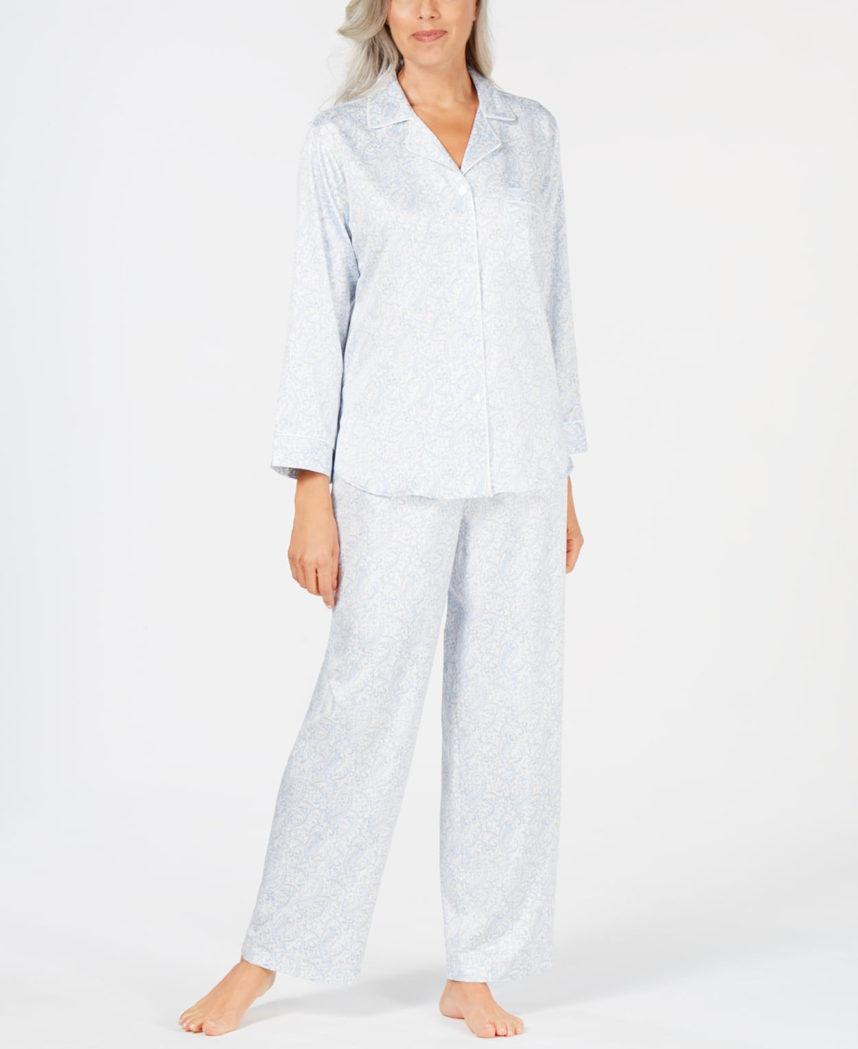 Miss Elaine Womens Printed Brushed-Back Pajama Set - Walmart.com
