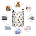 thumbnail image 6 of Fotbe French Bulldog With Coffee Cup Laundry Basket with Handles, Waterproof Large Laundry Hamper, Wash Bag for Corner Dorm, Rolling Laundry Basket with Handles-Small, 6 of 8