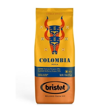 Bristot Single Origin Colombia Huila - Italian Single Origin Espresso Beans - 100% Arabica - Medium Roast - 7.93oz/225g