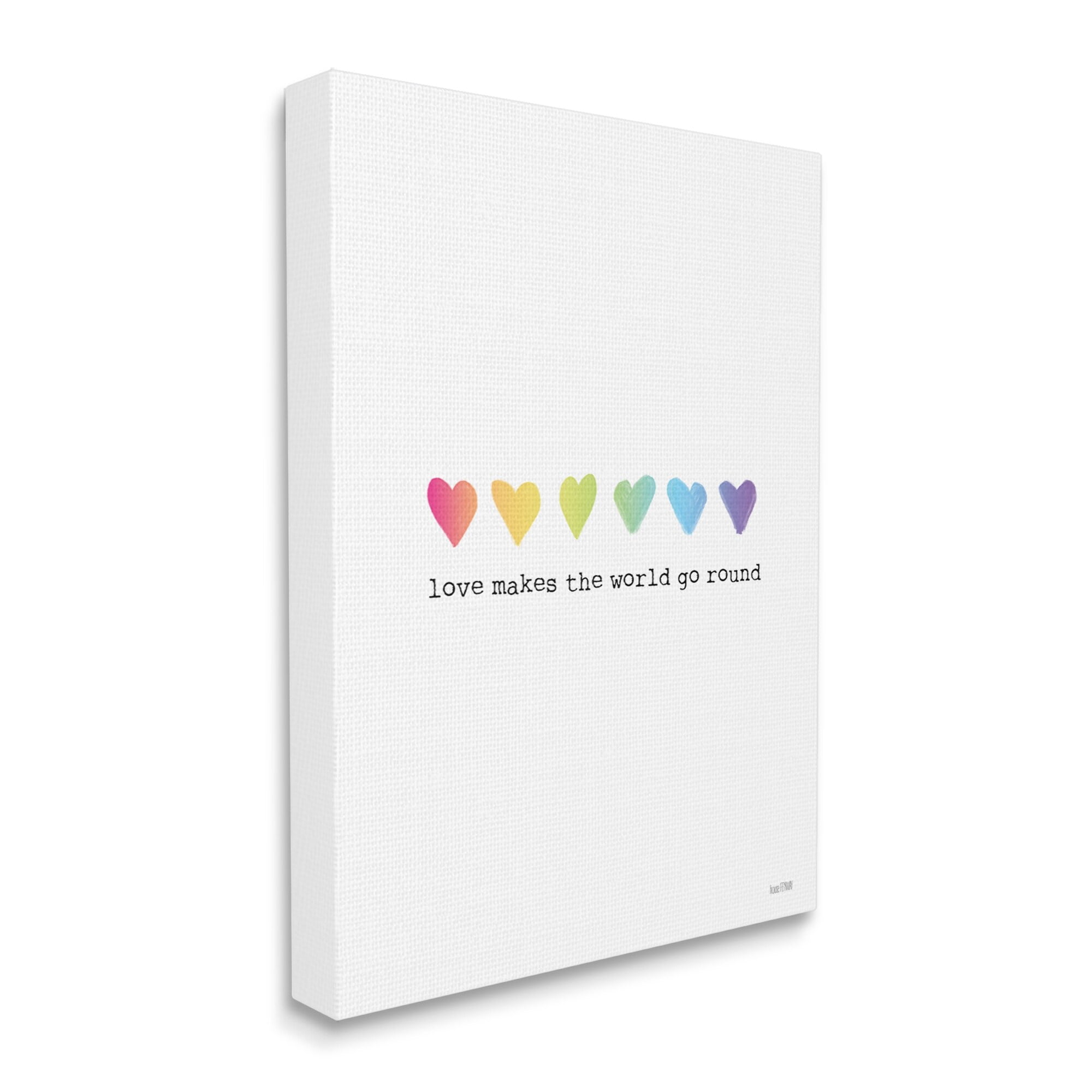 Stupell Industries Love Makes World Go Round Rainbow Heart Ombre, 16 x 20,Design by House Fenway