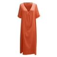 thumbnail image 3 of Robes à Col en V pour Femmes, Coupe Ample, Polyester, pour le Quotidien et les Fêtes, 3 of 4