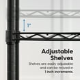 thumbnail image 3 of IRIS USA 3-Tier Steel Storage Rack with Removable Casters, Rolling Adjustable with Metal Shelf Cart, Silver, 3 of 7