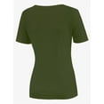 thumbnail image 4 of Women's Casual Short Sleeve Scoop Neck Summer Tops Ribbed Knit Slim Fit Tee Shirts, 4 of 5