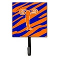thumbnail image 2 of Letter R Initial  Tiger Stripe Blue and Orange Leash or Key Holder, 2 of 7