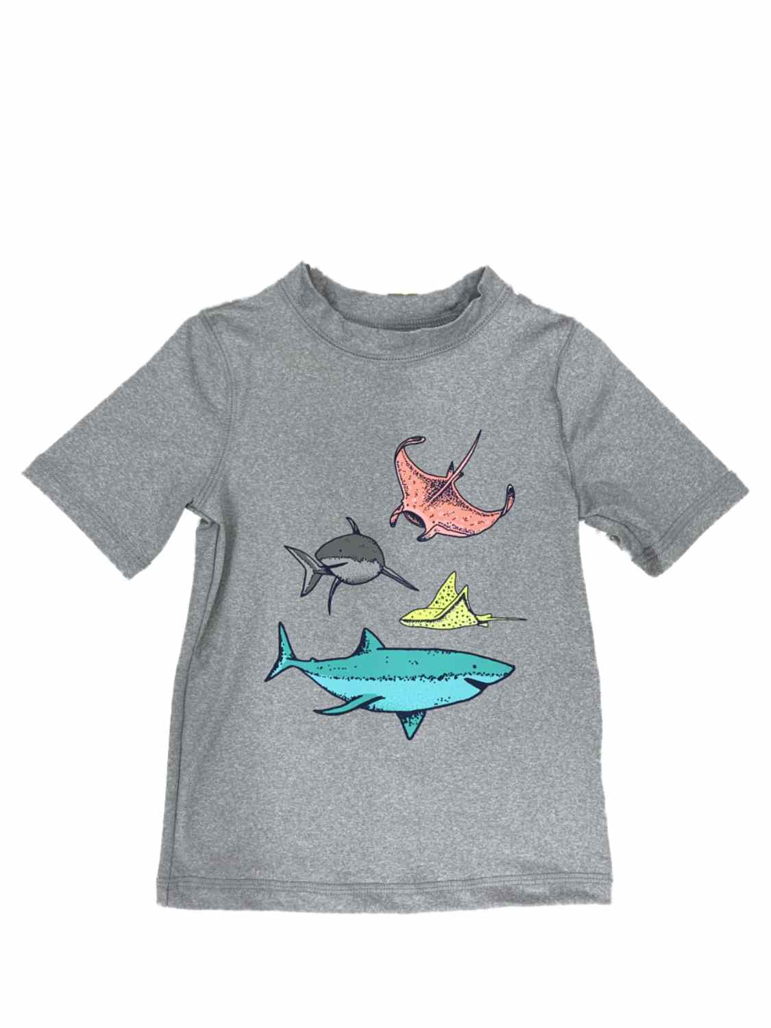 CatJack Toddler Boys Cat & Jack Gray Shark & Rays Rash Guard Swim