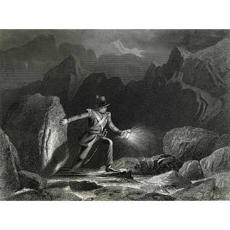 - American Engineer Conveying Despatches From A 19Th Century Print Canvas Art - Ken Welsh Design Pics (16 x 12)