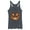 Navy Blue Heather, variant on Women's Lost Gods Evil Pumpkin Face Racerback Tank Top Navy Blue Heather X Small