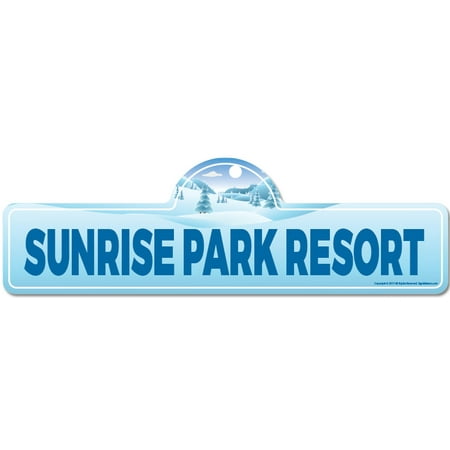 - Sunrise Park Resort Street Sign | Indoor/Outdoor | Skiing, Skier, Snowboarder, Décor for Ski Lodge, Cabin, Mountian House | SignMission personalized gift