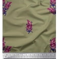 thumbnail image 1 of Soimoi Cotton Jersey Fabric Artistic Leaves Print Fabric by The Yard 58 Inch Wide, 1 of 3