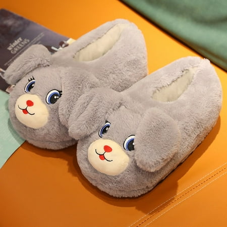 

CoCopeanut Funny Shaking Home Slipper for Family Winter Fuzzy Warm Ladies Fluffy Shoes Slides Cute Cuddle Shocking Ear Female Slippers