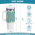 thumbnail image 3 of Floral Flowers Blue 40 oz Tumbler with Handle Insulated&nbsp;Travel Mug&nbsp;Lid Straw Leak Proof Steel Vacuum Water Bottles Glasses Fits in Car Cup Holder, 3 of 7