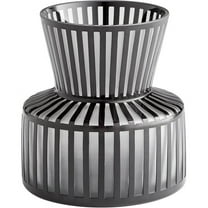 Cyan lighting - Lined Up - Vase-7.25 Inches Tall and 6.75 Inches Wide - Cyan