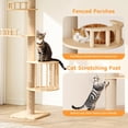thumbnail image 5 of Heynemo Floor to Ceiling Cat Tree Tower Adjustable Height Multi-Level with Acrylic Capsule Sisal Scratching Posts Stable Stylish for Kittens & Large Cats, 5 of 7
