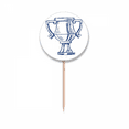 thumbnail image 1 of Football Championship Trophy Blue Toothpick Flags Round Labels Party Decoration, 1 of 3