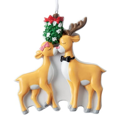 Kissing Reindeer Couple Ornament