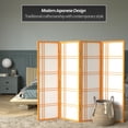 thumbnail image 2 of 5 ft Tall Shoji Screen Room Divider - Honey, 4 Panels, 2 of 6