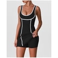 thumbnail image 5 of PISONIC Women's Color-Block Yoga Dress with Built-in Bra - Slim Fit, Anti-Exposure Tennis Skort Suit for Spring/Summer Sports, 5 of 8