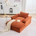 thumbnail image 5 of Aukfa 51.2" Oversized Chaise Lounge Chair Indoor, Corduroy Upholstered Sofa Couch with Pillow Armrests, Sleeper Sofa Chair for Living Room Bedroom Office, Orange, 5 of 8