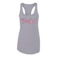 thumbnail image 2 of Wild Bobby, Fearless Pink Ribbon Support Warrior Women, Breast Cancer Awareness, Women Racerback Tank Top, Heather Grey, Medium, 2 of 5