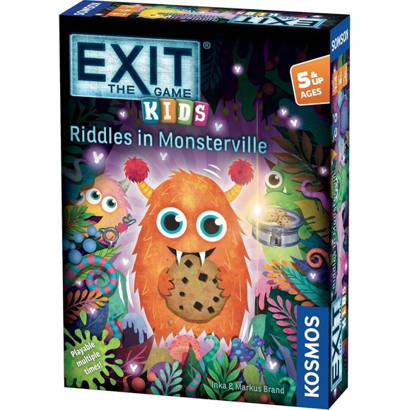 EXIT Kids: Riddles in Monsterville Board Game 1-4 Players - Family Puzzle Game 20 Minutes of Gameplay - Games for Family Game Night - Kids and Adults Ages 5+ - English Version - by Thames & Kosmos