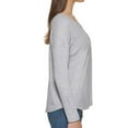 thumbnail image 3 of Calvin Klein Women's V-Neck Honeycomb Waffle Knit Top (Pearl Grey Heather, XL), 3 of 4