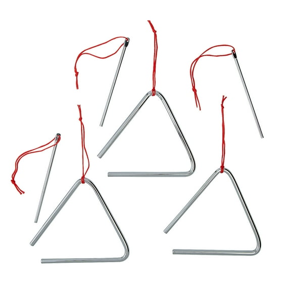 Fun Express 5 3/4" x 5 3/4" Metal Musical Instruments Triangles Set - 3 Pieces