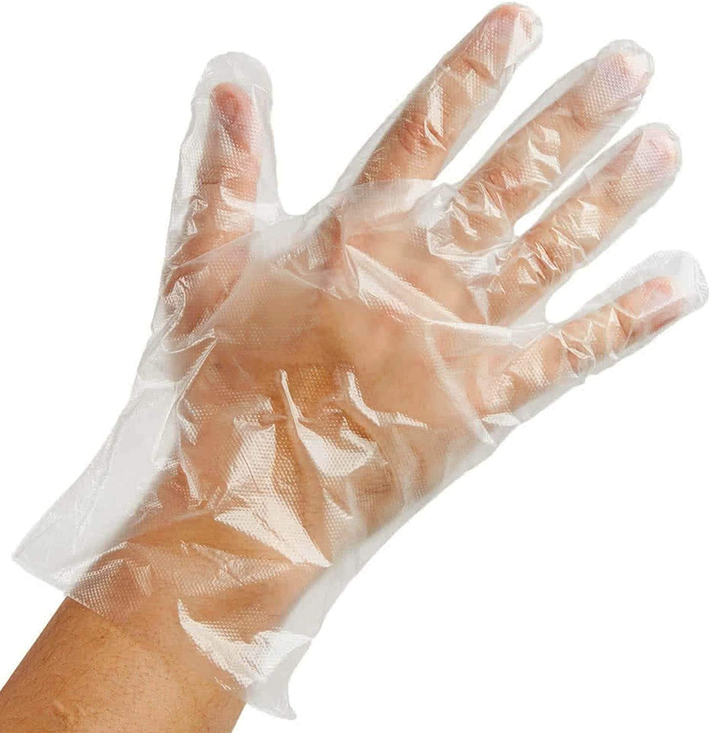 Pack of 500 Details about   Food Service Embossed Plastic Disposable Gloves Large 