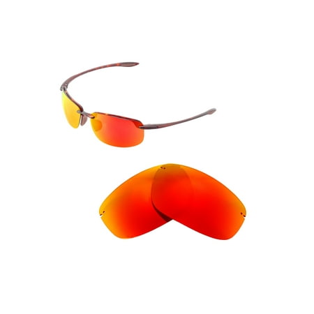 Walleva Fire Red Polarized Replacement Lenses for Maui Jim Ho'okipa Sunglasses
