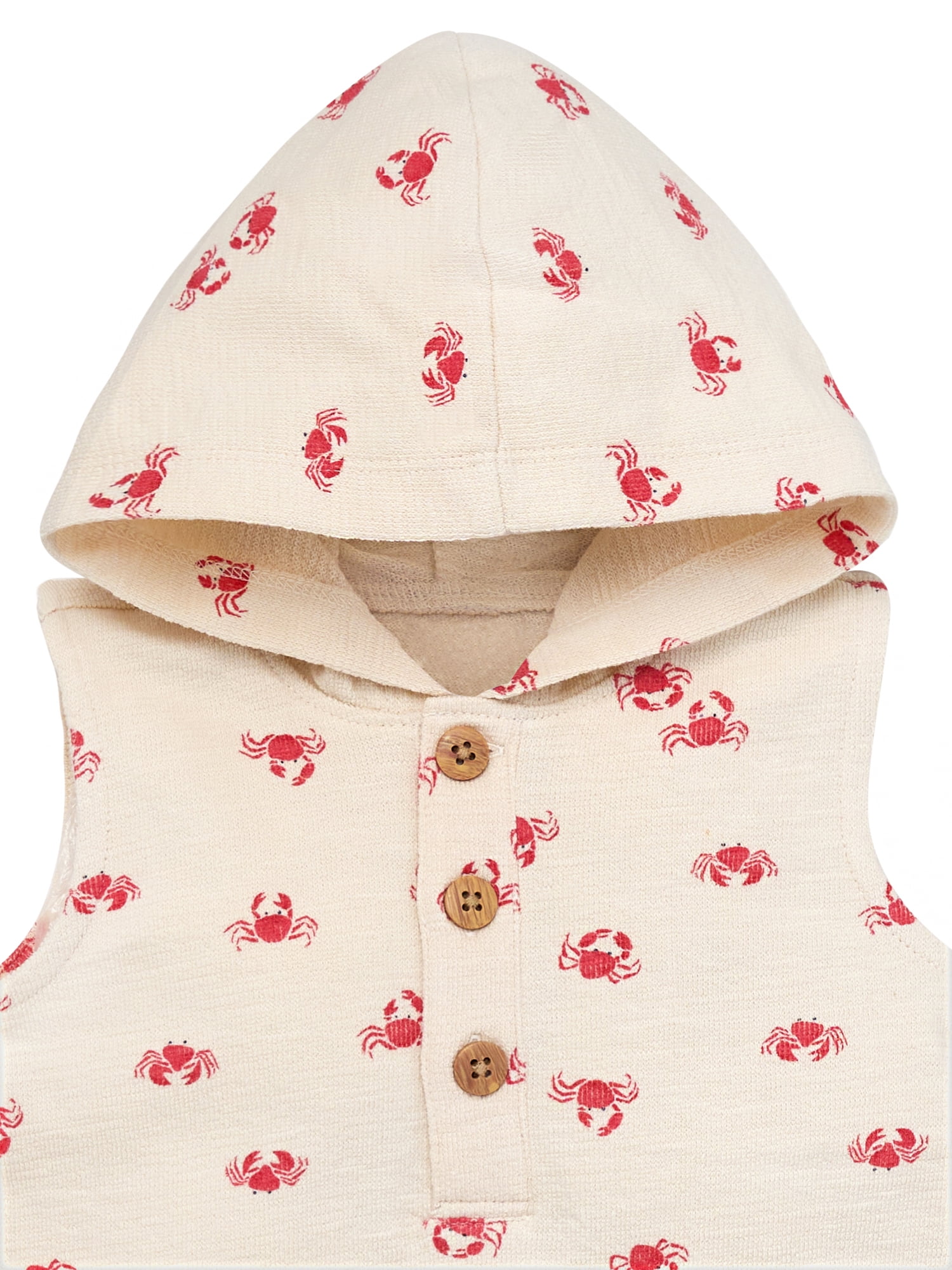 Modern Moments by Gerber Baby Boy Cotton Hooded Sleeveless Romper, Sizes 0/3 Months - 24 Months