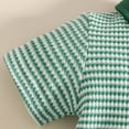 thumbnail image 4 of Toddler Boys Baby Girls Boys Summer Casual Color Short Sleeved Lapel Shirt Boys Summer Dress Two Piece Set Toddler Boy Clothes Newborn Boy Clothess ,Green, 4 of 6