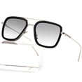 thumbnail image 2 of AIEYEZO Tony Stark Sunglasses Vintage Square Metal Frame Eyeglasses for Men Women - Iron Man and Edith Sun Glasses (Tony Stark Same Color) AIEYEZO AIEYEZO, 2 of 2