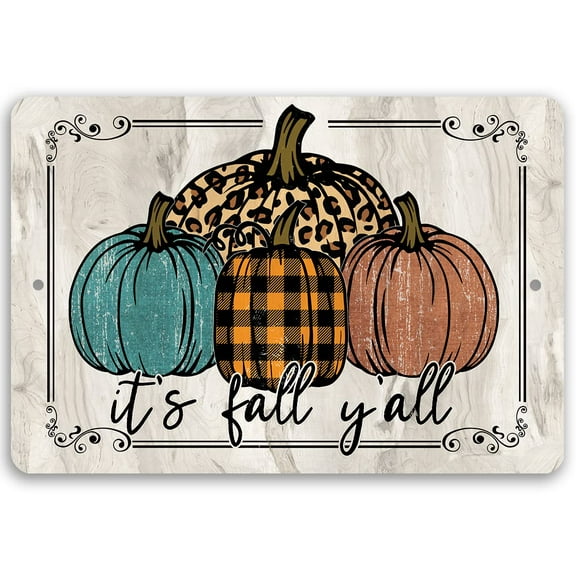 Fall Decor for Home - It's Fall Y'all - Metal Sign - Best Fall Decorations - Perfect Aesthetic Farmhouse Fall Decor and Cute Fall Decor Wall Art (8" x 12")