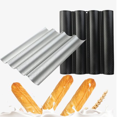 Moule à Baguette Perforé 3 Pains Acier Inoxydable Antiadhésif - Plateau Cuisson Français