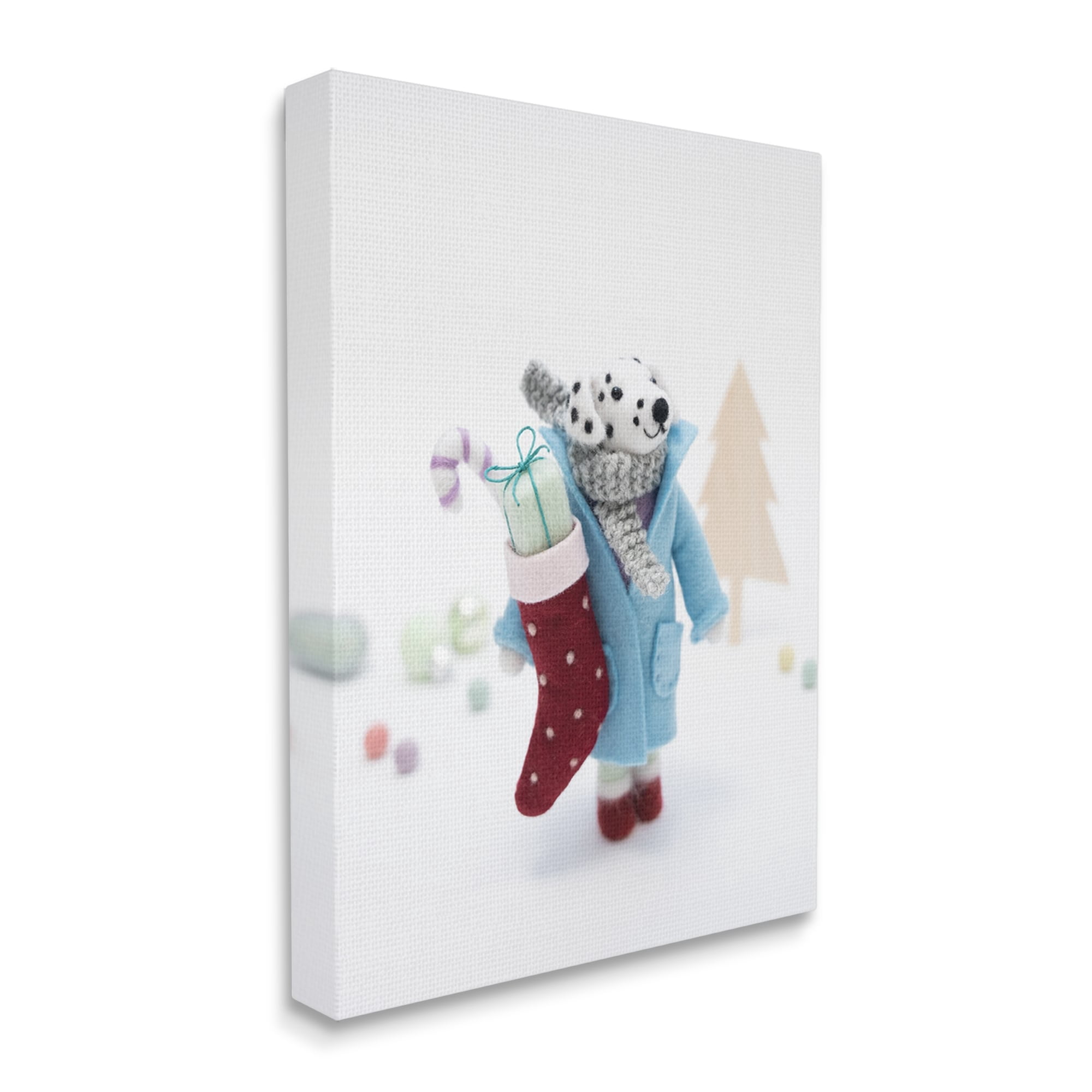 Stupell Industries Dalmatian Christmas Stocking Scene Holiday Photography Gallery Wrapped Canvas Print Wall Art