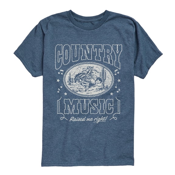 Instant Message - Country Music Raised Me Boys' Short Sleeve Graphic T-Shirt