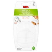 NUK Simply Natural Slow Flow Bottle Nipples, 2 Pack, 0+ Months, Silicone